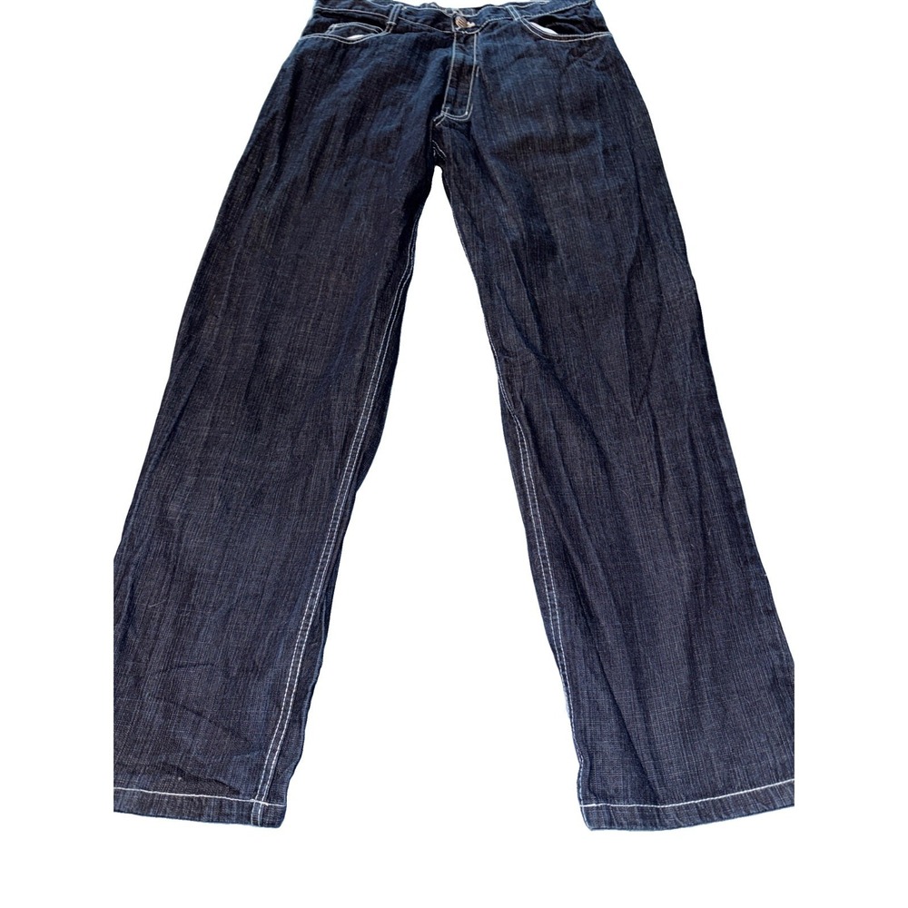 Evolution in Design Men's Dark Blue Denim Jeans 34x32 Embroidered